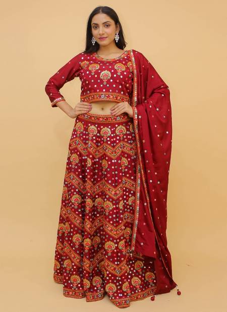 Maroon Colour ARYA 21 Festive Wear Designer Latest Readymade Lahenga Choli Collection 9304